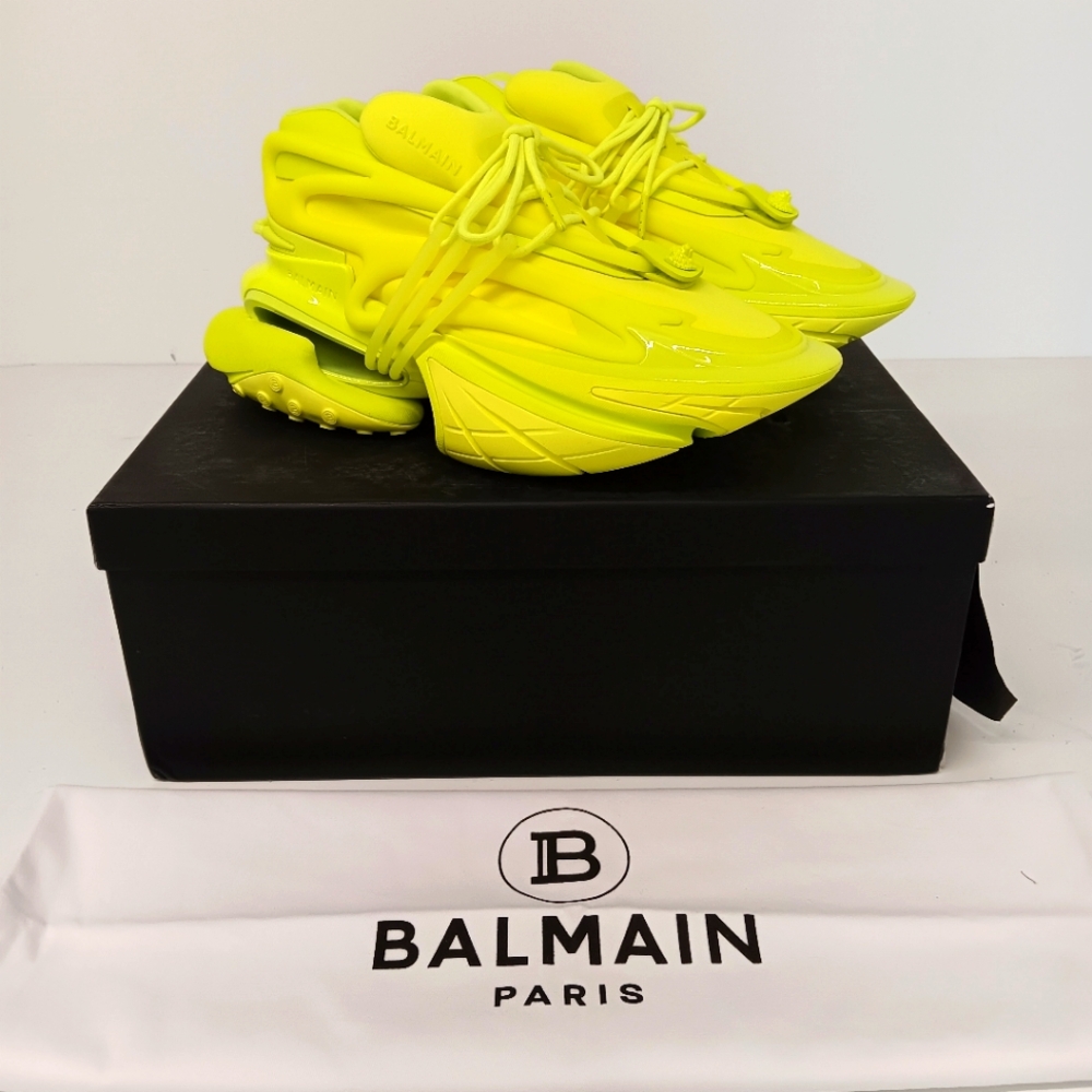 Balmain Men's Unicorn Low-Top Neoprene & Rubberized Chunky Sneakers - Neon